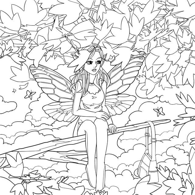 Fairy sitting on a branch
