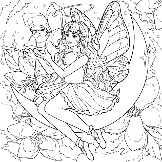 Flower Fairy on the Moon