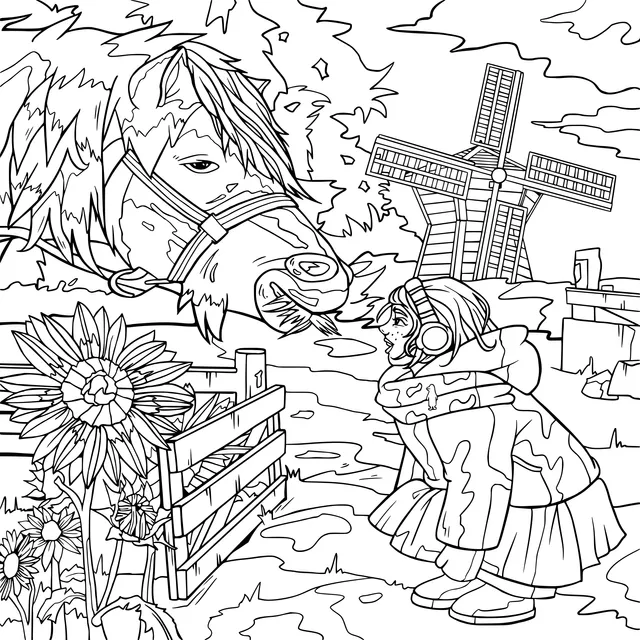 A Girl's Warm Interaction with a Horse