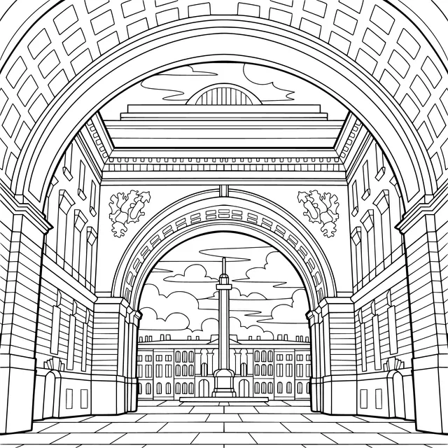 Architectural Landscape under the Arch