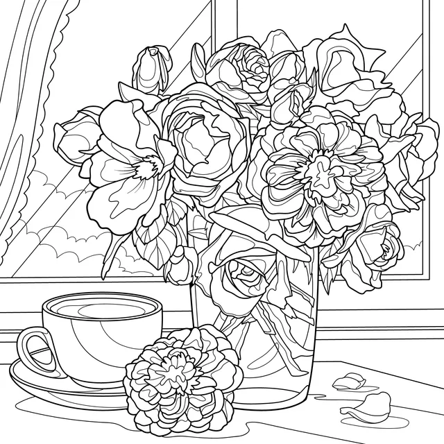 Tea - flower time by the Window