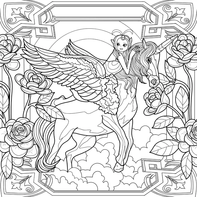 Fairy Riding a Unicorn