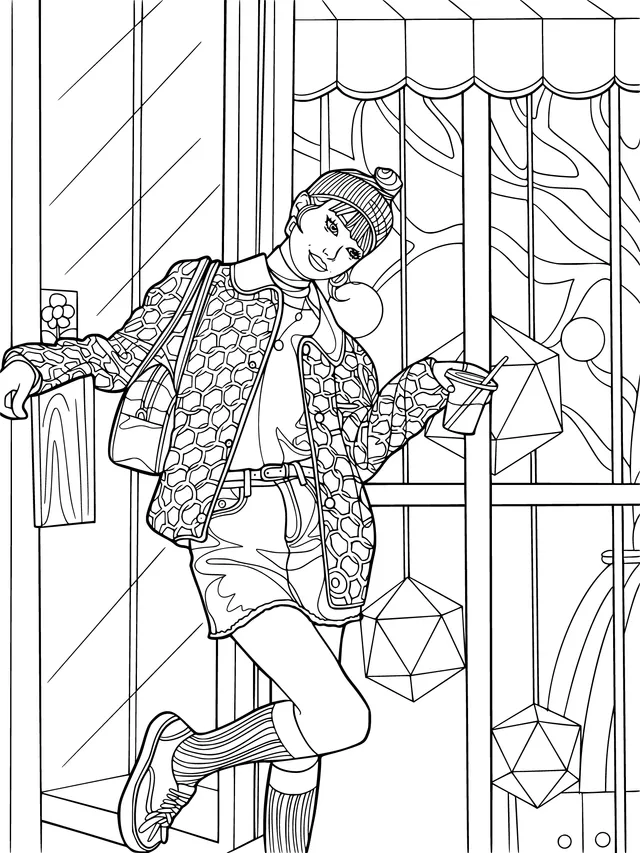 A Fashionable Girl's Leisure Moment