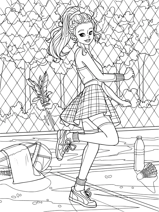 Vigorous Badminton - playing Girl