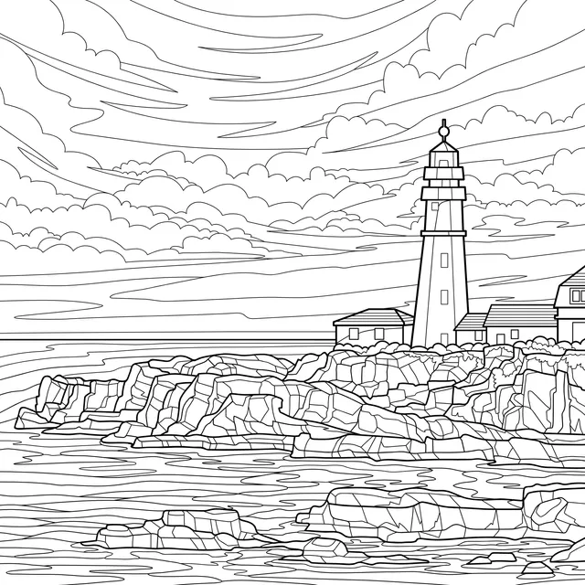 Beautiful View of a Seaside Lighthouse