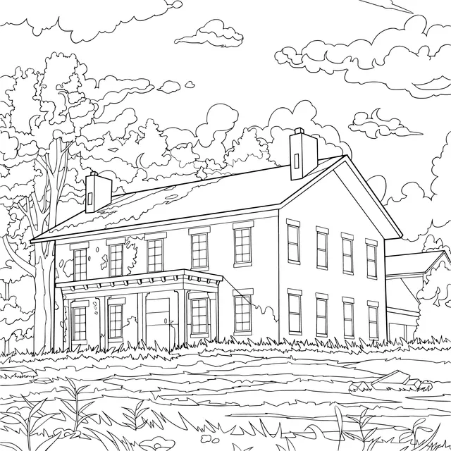 Two - storey house in the countryside