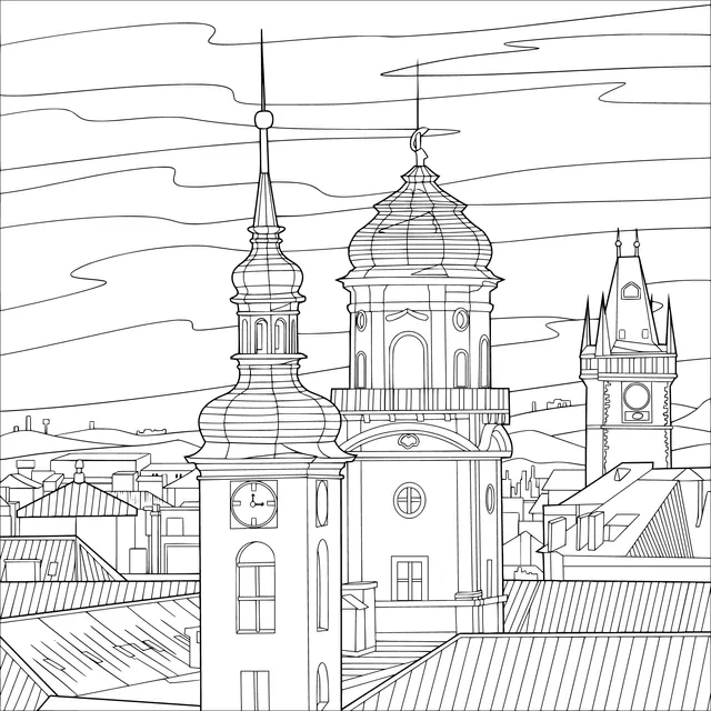Clock towers and building landscape in the city