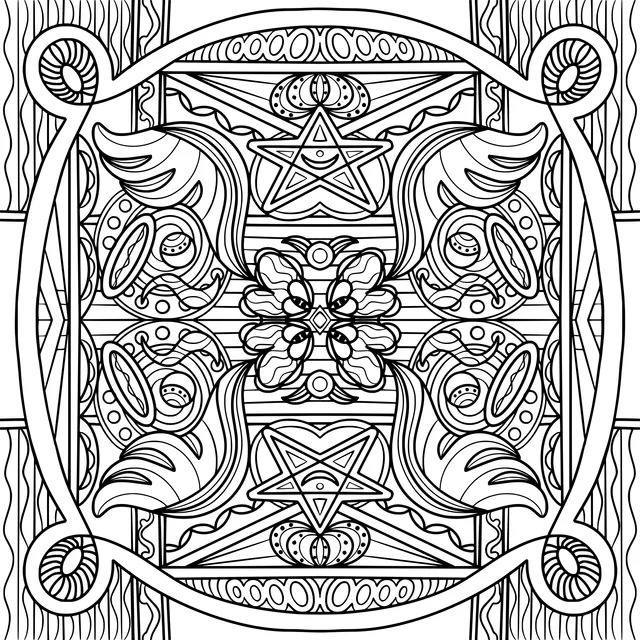 Colorful Geometric Floral Decorative Pattern