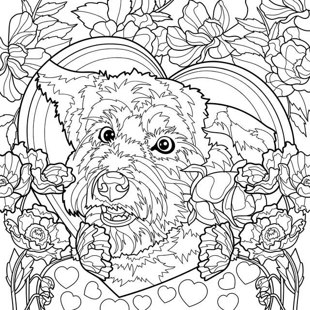Dog in the Flower丛