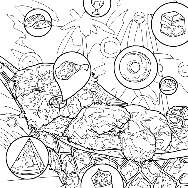 A Puppy Sleeping Surrounded by Delicacies