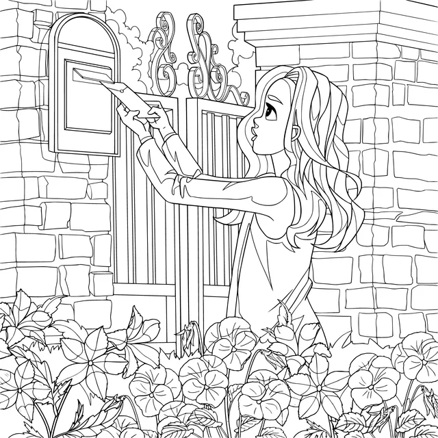 Girl Mailing a Letter