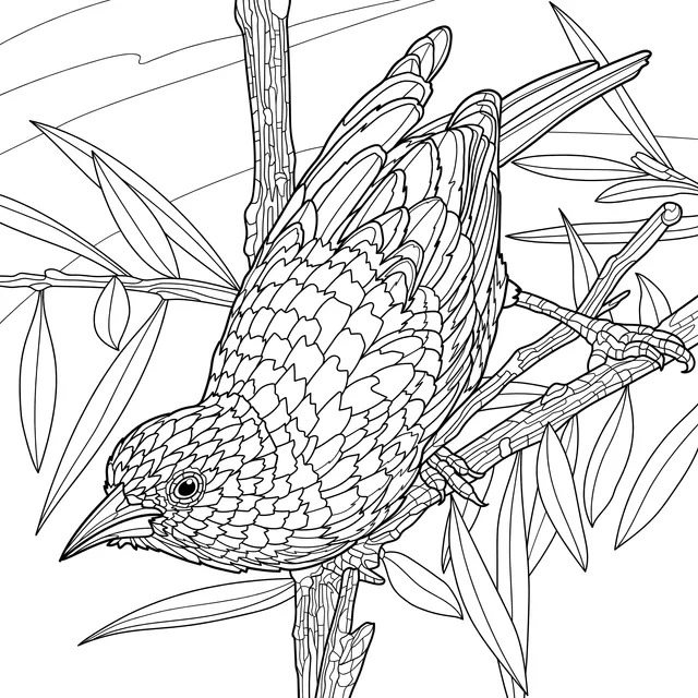 Colorful bird perched on a branch