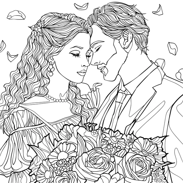 Romantically - embracing couple