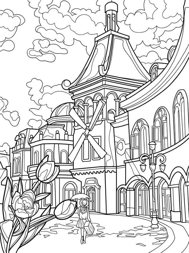 A fairy - tale style street scene