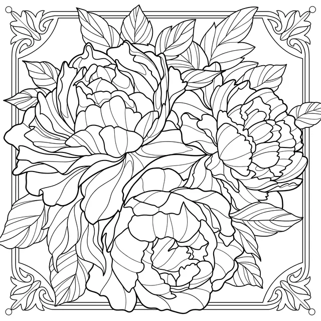 Decorative Peony Illustration