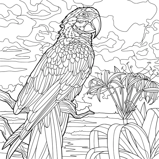 Macaw in the Sunset