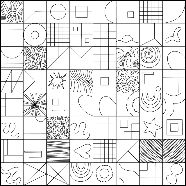 Colorful Geometric Pattern Collage