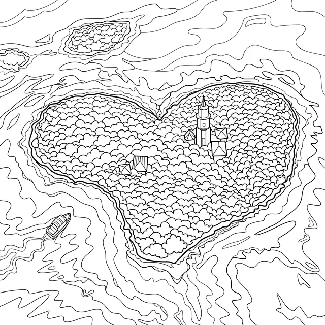 Lighthouse on a Heart - shaped Island