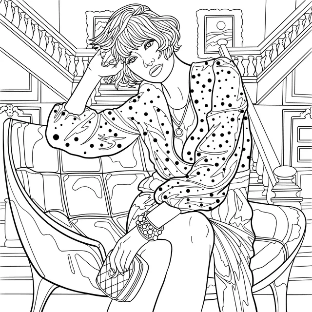 A lady sitting gracefully