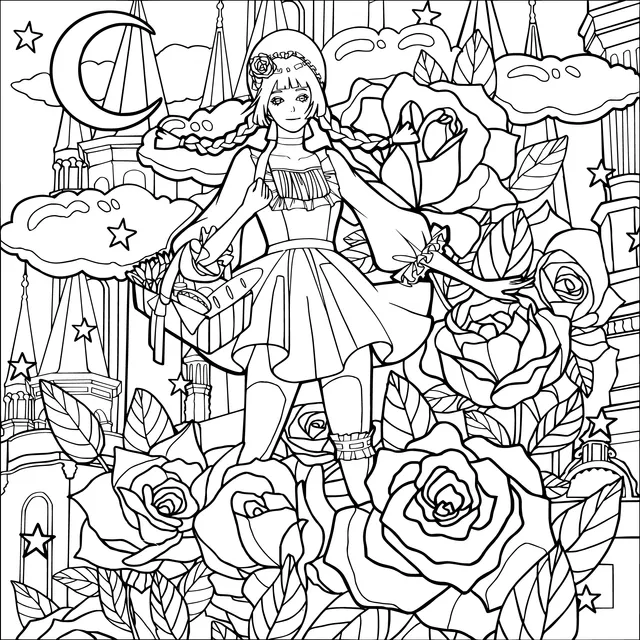 Girl among the Roses