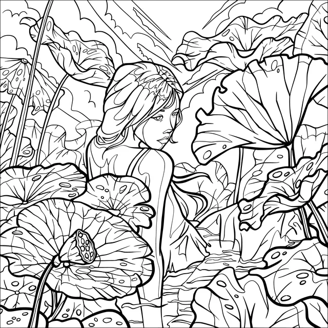 Woman in the Lotus Pond