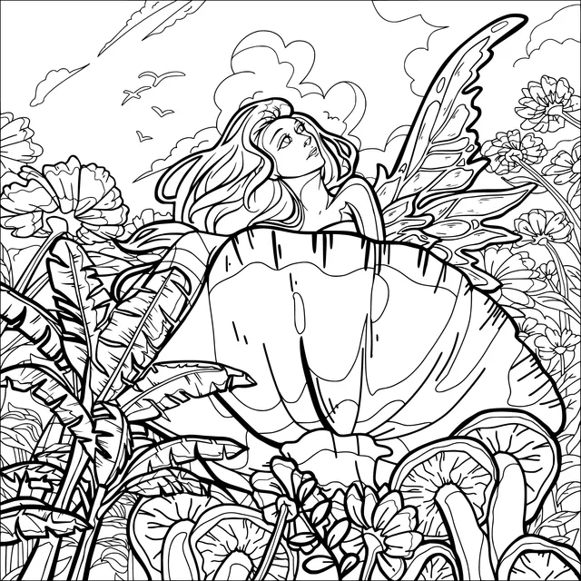 Fairy in the Flower - bed