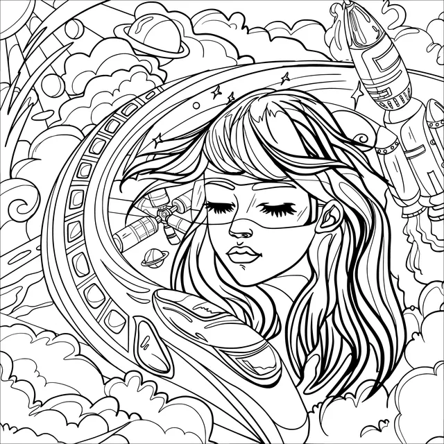 Woman in Interstellar Reverie