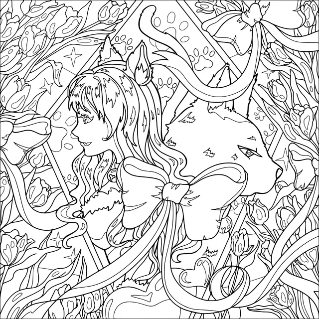 A Dreamy Scene of a Girl and a Fox