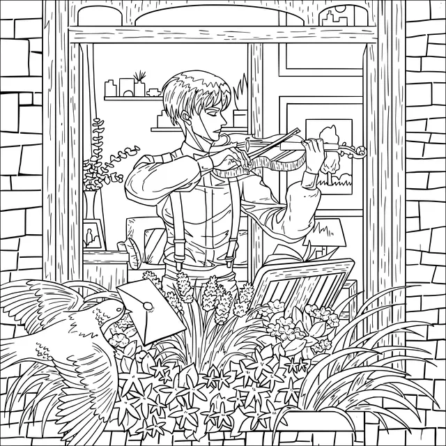 Person Playing the Violin by the Window