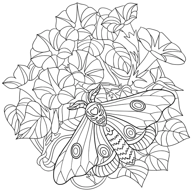 Colorful Moth in the Flower Cluster