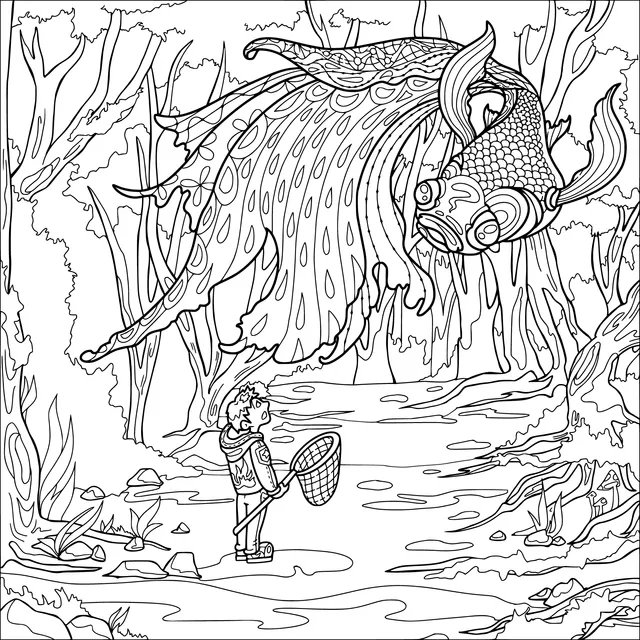 Giant Goldfish and the Net - Holder in the Forest
