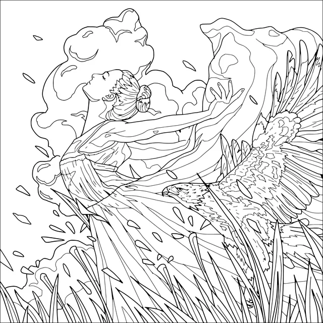 Woman Dancing with a Hawk