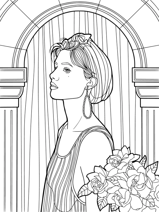 An Elegant Lady with Flowers