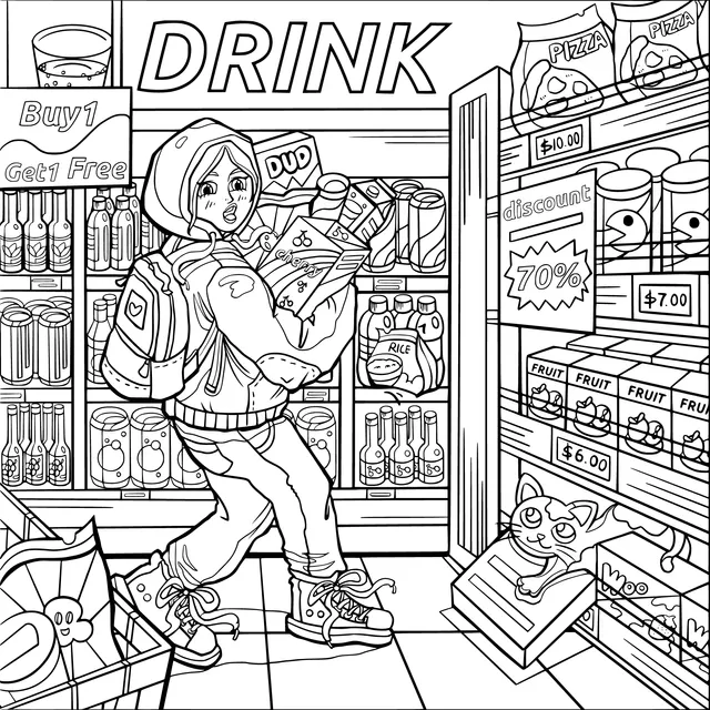 Shopper in a Convenience Store