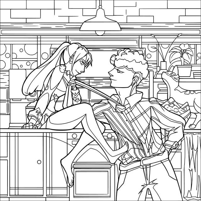 Intimate interaction in the kitchen