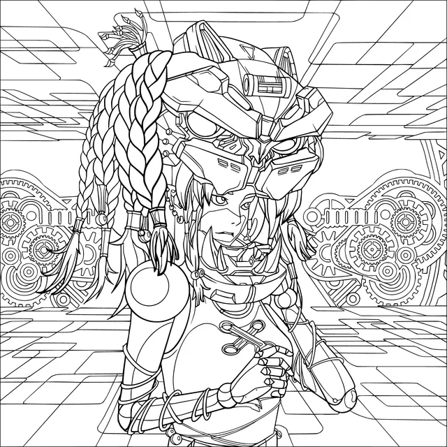 Character wearing a golden leopard - headed mask
