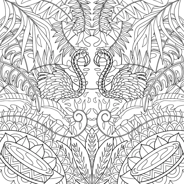 Tropical - themed Flamingo Pattern