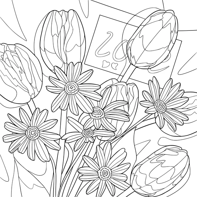 Flowers and Love Card