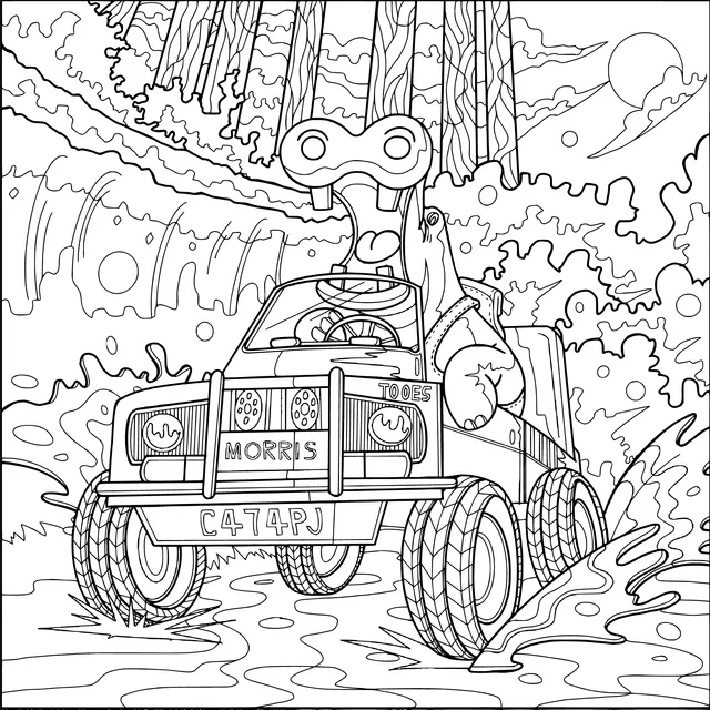 Hippo Driving a Car