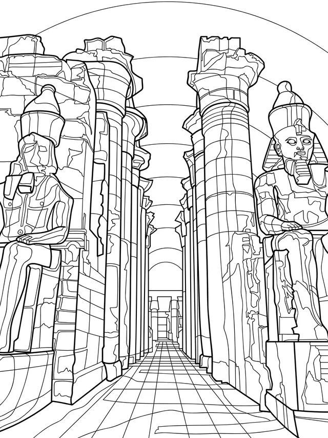 Ancient Egyptian Temple Colonnade