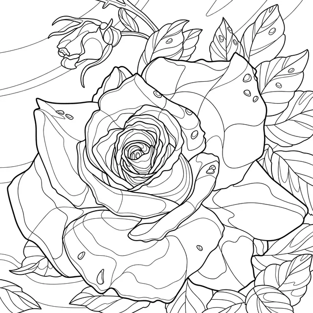 Pink Rose with Dew Drops
