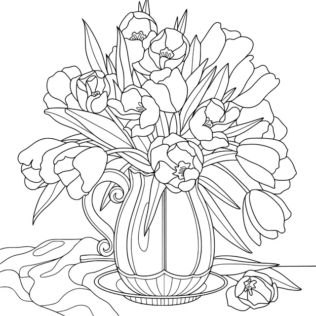 Colorful tulips in a vase