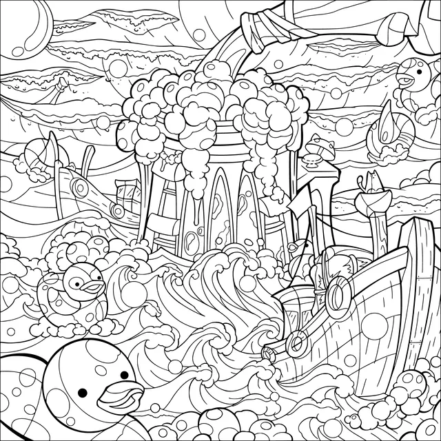 Fantasy Foamy Ocean Adventure Scene