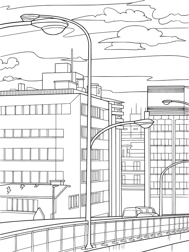 Evening street view in the city