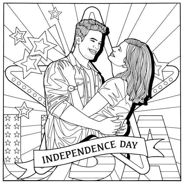 Couple on Independence Day