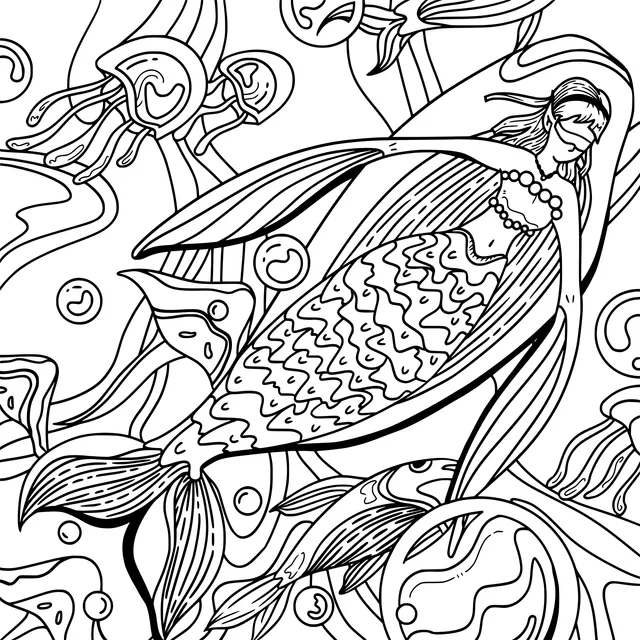 Mermaid in a Dreamy Ocean