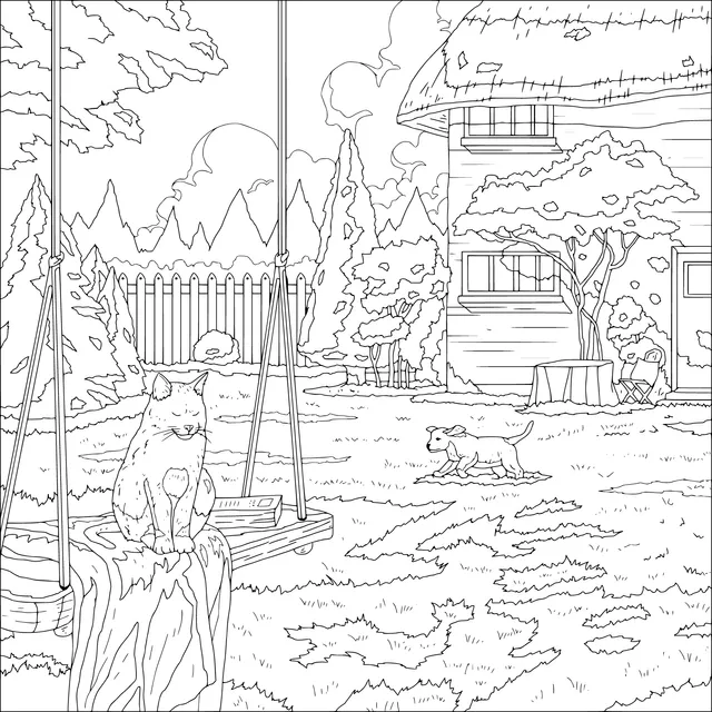 Cats and Dogs in the Courtyard