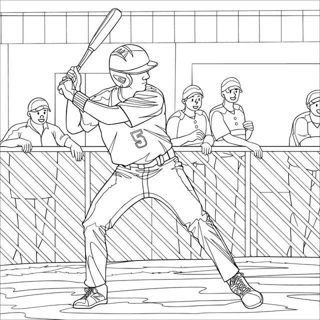 Baseball player ready to hit the ball