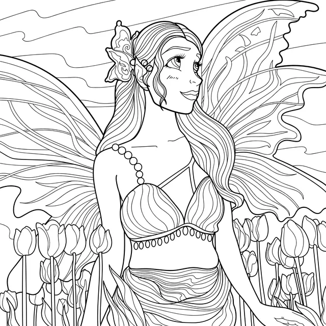 Fairy in the Flower - bed