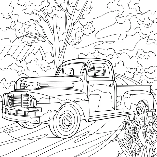 Vintage Pickup Truck on a Country Road